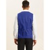 Lars Amadeus Men's Double Breasted V-Neck Slim Fit Formal Wedding Suit Vest - 3 of 4