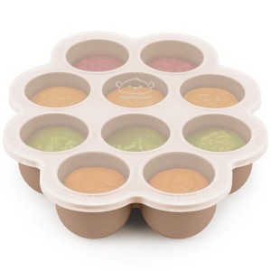 Silicone Food Freezer Trays with Lid, 2oz x 10 Pods Baby Food Storage Containers, Easy Puree Meal Prep, - 1 of 4