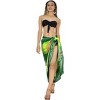 LA LEELA Women's Beach Bikini Swimwear Cover up Wrap Bathing suit Summer Wraps Swimsuit Sarong Skirts for Women One Size Green, Tie Dye Design - 3 of 4