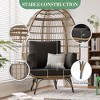 PE rattan egg chair oversized, waterproof and UV resistant patio lounge chair with removable cushions for indoor and outdoor garden balconies - 4 of 4