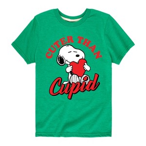 Boys' - Peanuts - Valentine's Cuter Than Cupid Short Sleeve Graphic T-Shirt - 1 of 4