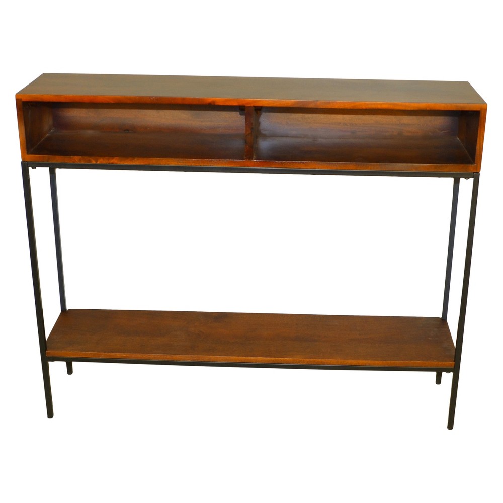 Photos - Coffee Table Halsey Console - Chestnut/Black - Carolina Chair and Table