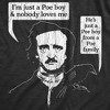 Mens Poe Boy Tshirt Funny Edgar Allan Poe Author Literature Rock Lyrics Queen Tee - Crazy Dog Men's T Shirt - 2 of 4