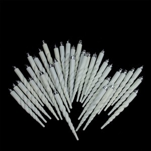 Northlight Shiny Shatterproof Icicle Christmas Ornaments - 5" - Winter White - 36ct - 1 of 1