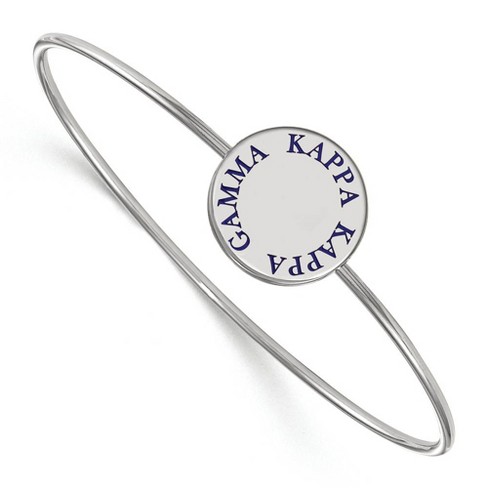 Black Bow Jewelry Sterling Silver Kappa Kappa Gamma Greek Life Bangle Bracelet 8 Inch - image 1 of 3