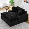 NicBex Oversized Corduroy Lounge Sofa Couch with Three Detachable Pillows,Upholstered Sleeper Sofa for Living Room,Bedroom - 2 of 4