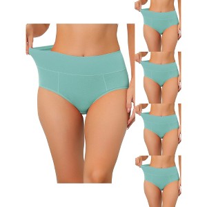Allegra K Women's Plus Size High Waist Available in Tummy Control 5 Packs Briefs - 1 of 4