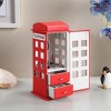CAVINAS 11.5" Tall Leather Jewelry Box British Telephone Design Jewelry Armoire Organizer - 2 of 4
