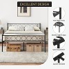 homfan Metal Queen Bed Frame with Headboard and Footboard for Girls and Boys, Twin Size Platform Bed Frame, No Box Spring Needed, Black - 3 of 4