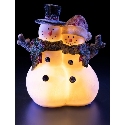 Vp Home Led Holiday Light Up Glowing Snowman Couple Lighted ...