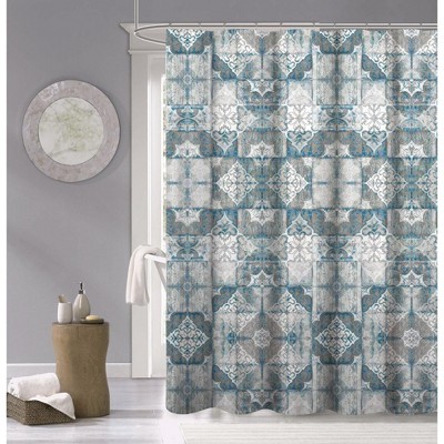 Dainty Home 3D Printed Textured 100% Cotton Shower Curtain