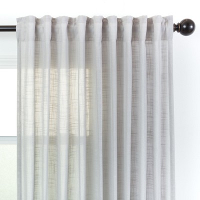 Silver Semi-Sheer Polyester Window Curtain Panels, 52 x 96 Inches