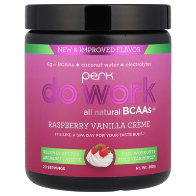 Perk Energy Do Work, All Natural BCAAs+, Raspberry Vanilla Creme, 360 g