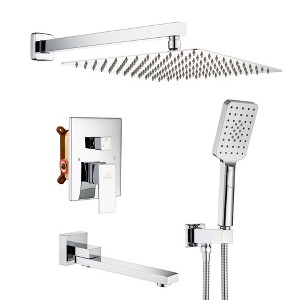 CASAINC 1-Handle 3-Spray Pattern 10 Inches Wall Mount Shower Set Shower Head Tub and Shower Faucet (Valve Included) - 1 of 4