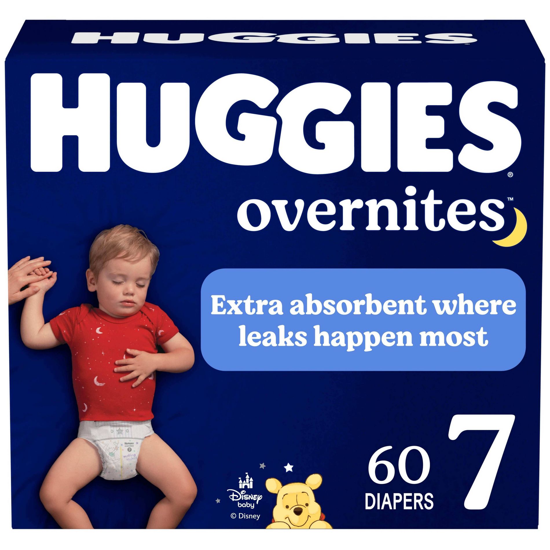 Huggies Overnites Nighttime Baby Diapers - Size 7 - 60ct