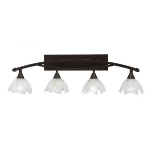 Toltec Lighting Bow 4 - Light Vanity in  Bronze with 7" Gold Ice Shade - 1 of 1