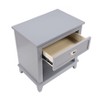 Sapphtopaz Modern Nightstand with Storage Drawer & Open Bottom Shelf Night Stand with Flush Ring Pulls Bedside Table for Bedroom,Living Room - 4 of 4