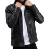 X RAY Men's Grainy PU Leather Hooded Jacket With Faux Shearing Lining - 4 of 4