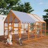 AZL1 Life Concept Pet Crates and Houses Large Outdoor Cat Enclosure with Multi Level Platforms Sun Shade, Orange, 108.26"*68.31"*59.84" - 2 of 4