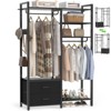 Aheaplus Garment Rack Heavy Duty Clothes Rack Free Standing Closet Organizer with Shelves and 2 hanging Rods - 2 of 4