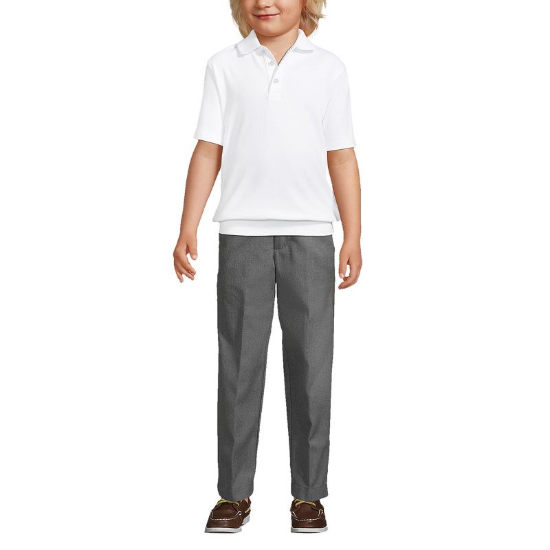 Lands' End School Uniform Big Kids Short Sleeve Banded Bottom Polo Shirt, 4 of 5