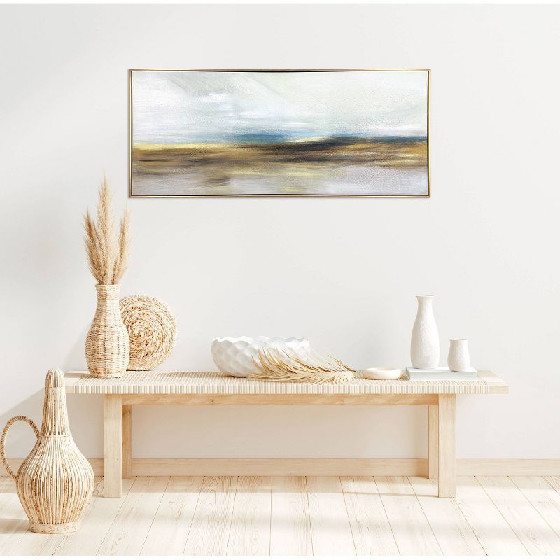 Gallery 57 19&#34;x45&#34; The Horizon Hand Painted Floating Framed Canvas Wall Art, 2 of 6