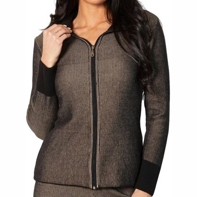 Women's Two Tone Ribbed Cardigan - Angel Apparel