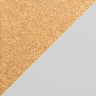 Set of 2 White Faux Leather and Gold Metal Counter Stools