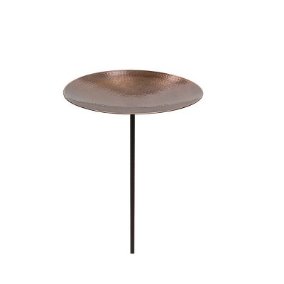 4" Wide Burnt Copper Birdbath with Stake Antique Finish - Achla Designs