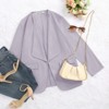 Womens Casual Blazer Jackets Roll Up Long Sleeve Open Front Jacket Loose Fit Longline Blazer Work Office Business Blazers - 4 of 4