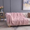 AZL1 Life Concept Throw Blankets, 2-Pack Dual-Tone Textured Throws with Tassel Accents for Modern and Bohemian Decor, Pink, 60"*50"*0.3" - 2 of 4