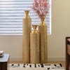Infurnic Decorative Vases 3PCS Twigs Dried Flowers Antique Worn Vases, High Independent Stand for Living Room, Entryway, Gold, 5.91"*4.92"*33.86 - 2 of 4