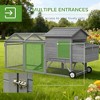 ORRD Portable Chicken Coop with Wheels & Nesting Box, Mobile Wooden Hen House with Outdoor Run for Backyard Poultry, Natural - 4 of 4