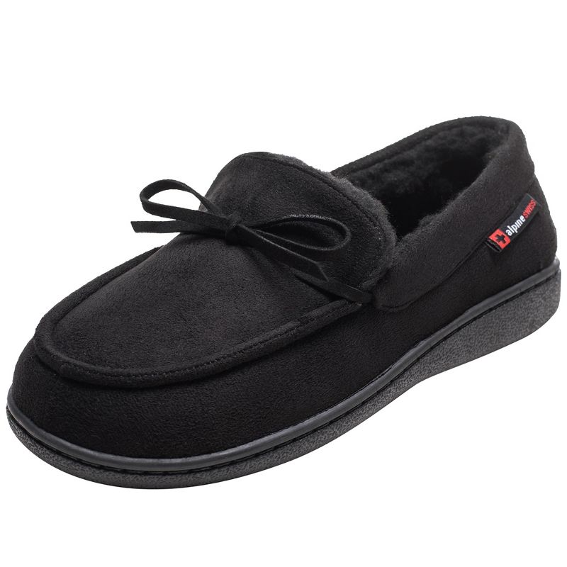 Alpine Swiss Vayla Womens Moccasin Slippers Warm Shearling Comfortable House Shoes, 1 of 7