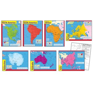 TREND Continents Learning Charts Combo Pack, Set of 7 - 1 of 4