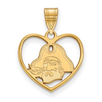 Black Bow Jewelry 14k Yellow Gold Plated Sterling Silver East Carolina Pirates NCAA Pendant