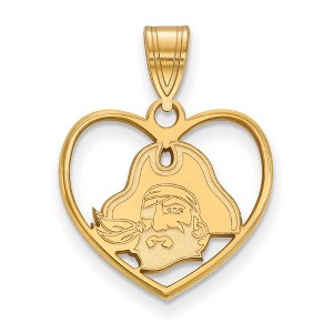 Black Bow Jewelry 14k Yellow Gold Plated Sterling Silver East Carolina Pirates NCAA Pendant - 1 of 3