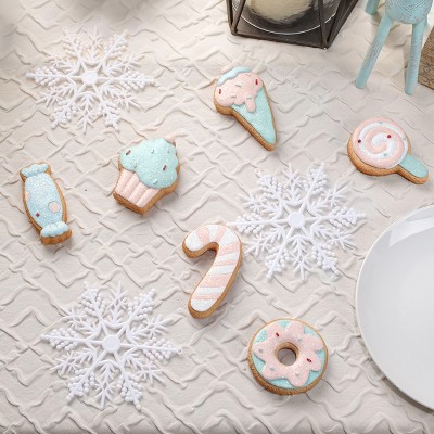 Pastel Blue and Pink Resin Gingerbread Cookie Ornaments Set