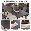 NicBex 55.12"/62.99"  Modern Artificial Stone Dining Table with Black Metal Leg for 6 People for Kitchen, Dining Room, Office - 3 of 4