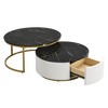 NicBex 31.5"/27.6" Modern Round Coffee Table Set with Grooved Design,Nesting Coffee Tables with Drawer,Coffee Table for Living Room - 2 of 4
