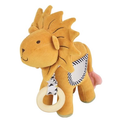 Tikiri Organic Lion Activity Toy with Teether, Mirror, Crinkle Sound and Squeaker