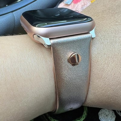 🌸ROSE GOLD Black Apple Watch Leather Band Strap