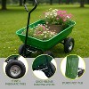 Dual-Wheel Heavy-Duty Poly Yard Dump Cart,1200 Lb Haul Capacity, Towable Utility Wagon with Built-in Stand for Landscaping and Gardening - 4 of 4