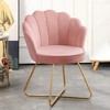 Vanity Chair with Back, Velvet Shell Accent Chair for Living Room, Criss Cross Chair with Gold Legs, Makeup Chair for Bedroom Desk Chair - 3 of 4