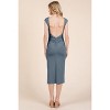 Slickblue Women’s Midi Dress, Boatneck with Cap Sleeve, Open Back Ribbed Design, 3 Color Options, Size S-L - 4 of 4