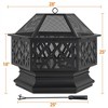 Yaheetech 28" Steel Fire Pit Outdoor Fireplace, Black - 3 of 4