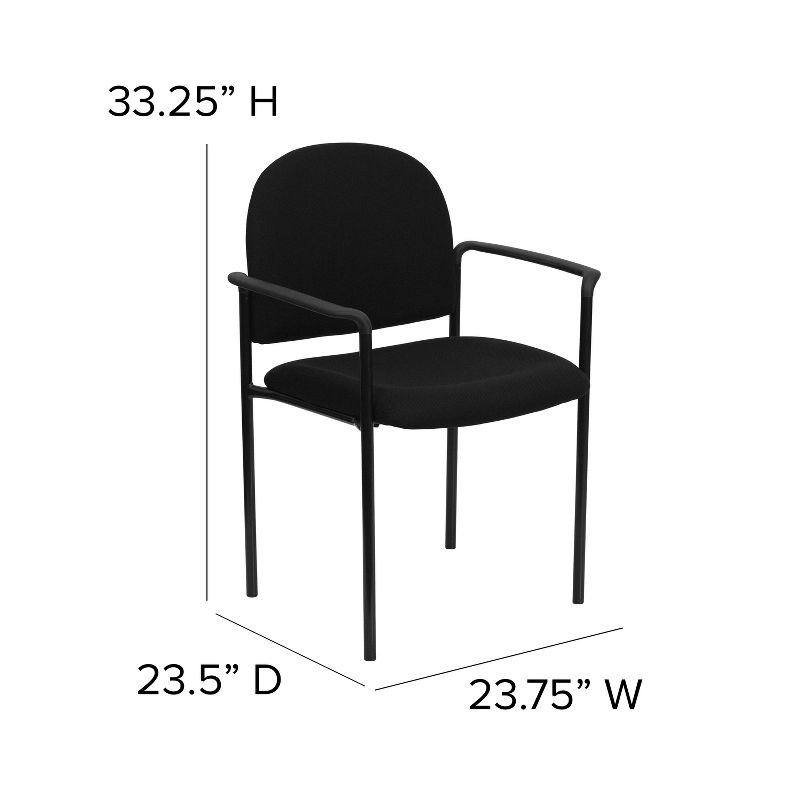 Emma and Oliver Comfort Stackable Steel Side Reception Chair with Arms, 5 of 13