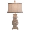 Bokava Table Lamp Distressed Antique White Finish - StyleCraft: Elegant Polyresin Base, Linen Shade, UL Listed - 2 of 4