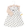 Hudson Baby Infant and Toddler Girls Cotton Dress and Cardigan Set, Neutral Daisy - 2 of 4