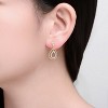 Guili Two Tone with Clear Cubic Zirconia Tear Drop Earrings - 3 of 3